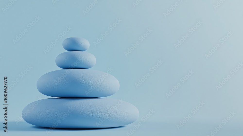 Blue stones stacked in calming arrangement Blue stones stacked in calming arrangement