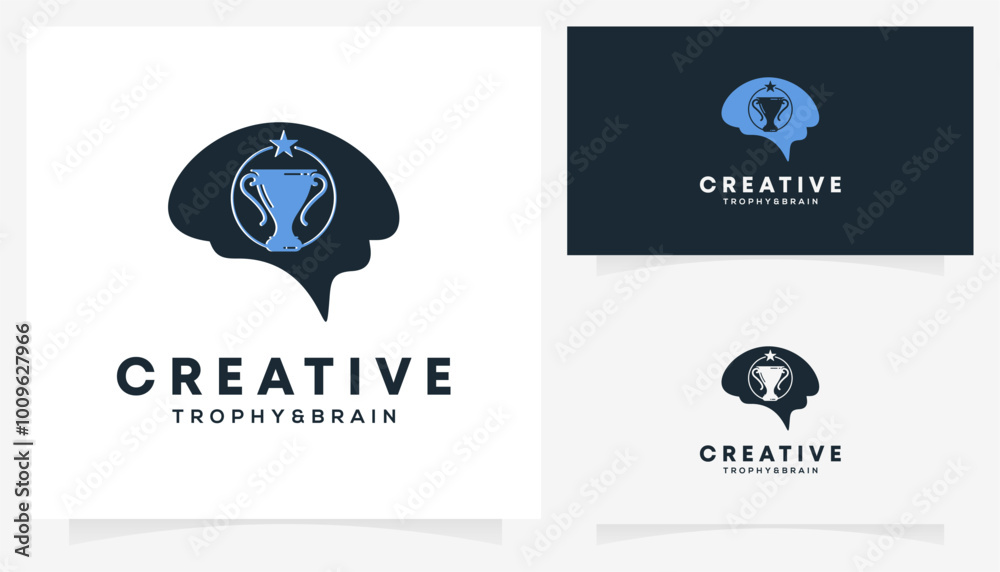 Trophy and Brain Logic logo design ideas. Creative vector illustration based icon template. Trophy and Brain Logic logo design ideas. Creative vector illustration based icon template.
