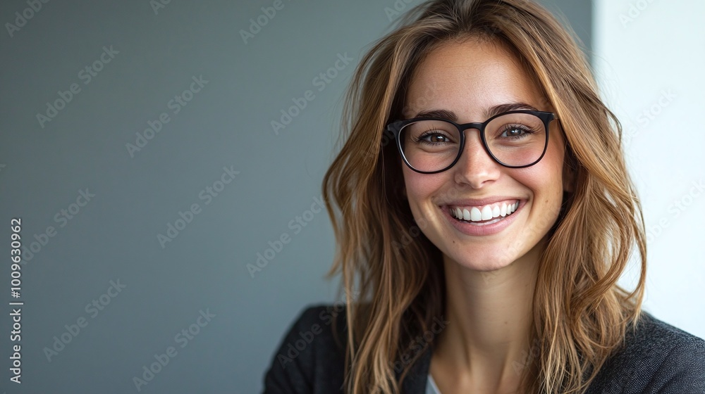 smiling businesswoman in an office, happy and laughing, looking at copy space, representing job opportunities and great business services for professional growth smiling businesswoman in an office, happy and laughing, looking at copy space, representing job opportunities and great business services for professional growth