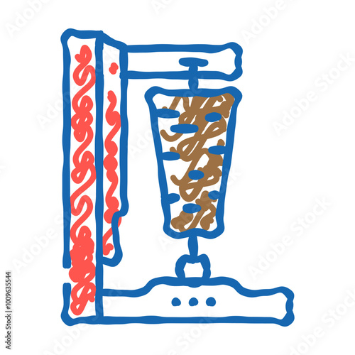 doner kebab turkish cuisine doodle icon sketch vector. doner kebab turkish cuisine sign. isolated symbol illustration