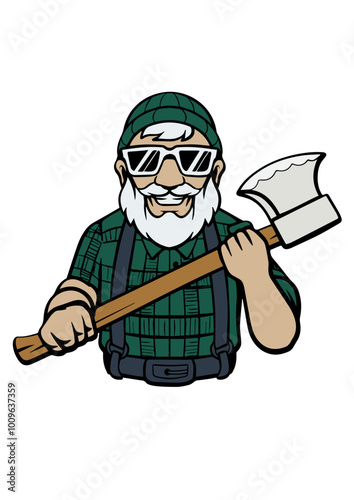 logo with the concept of a lumberjack,
