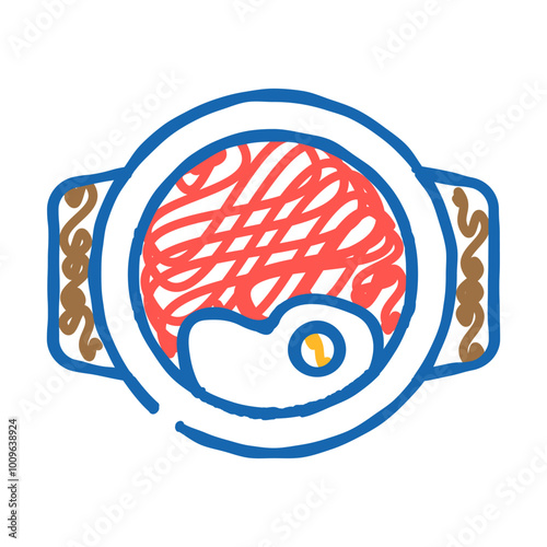 saksuka turkish cuisine doodle icon sketch vector. saksuka turkish cuisine sign. isolated symbol illustration