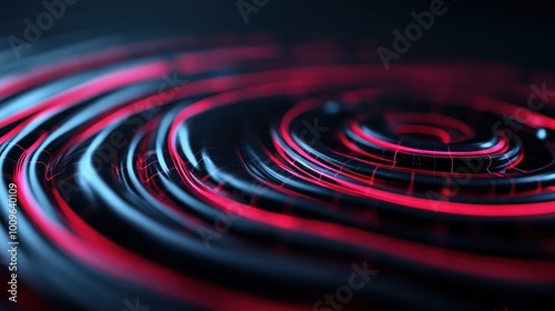 A digitally drawn image featuring a hypnotic spiral formed by intertwined red and black lines, evoking a sense of movement and depth that entrances viewers.