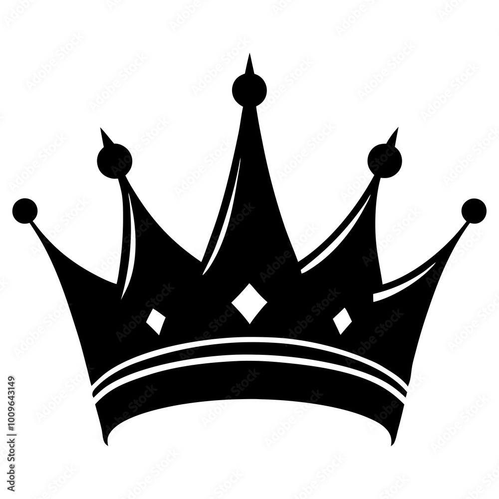 Regal crown vector silhouette for mugs, T-shirts, books, and other custom creations. High-quality digital design available for download. Regal crown vector silhouette for mugs, T-shirts, books, and other custom creations. High-quality digital design available for download.
