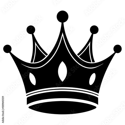 Elegant crown vector silhouette for use on mugs, books, T-shirts, and more. Available in multiple formats for easy printing or digital projects.