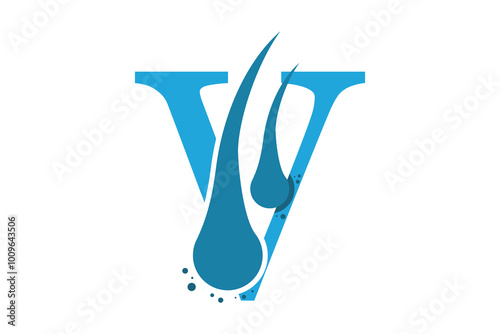 dermatology care design with letter v combination