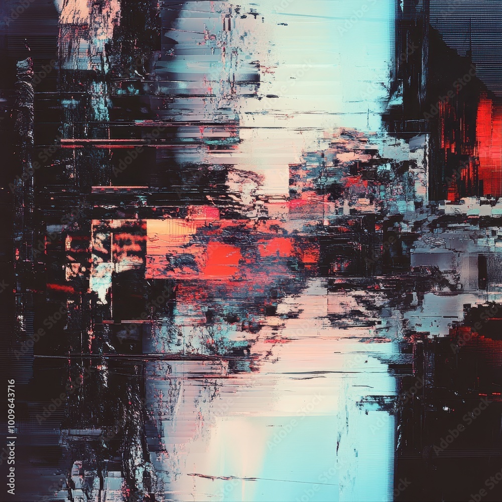 Fototapeta premium Urban Glitch Art with Rough, Grainy Distortions