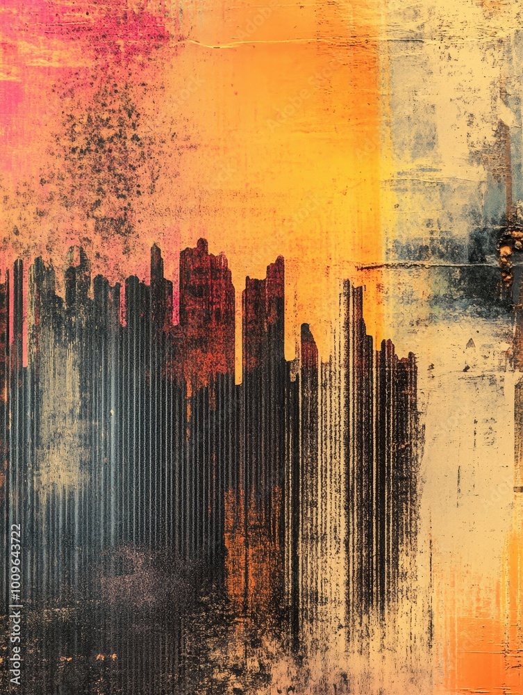 Fototapeta premium Distorted Patterns in Vibrant Colors