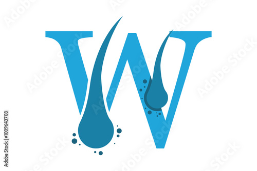 dermatology care design with letter w combination