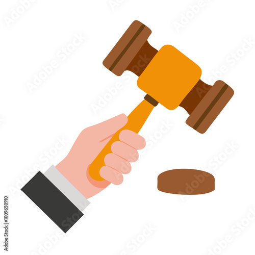 Hammer judge icon app smartphone design stock illustration