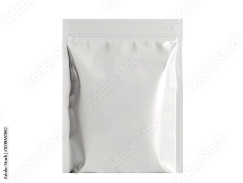 a white plastic bag with a zipper