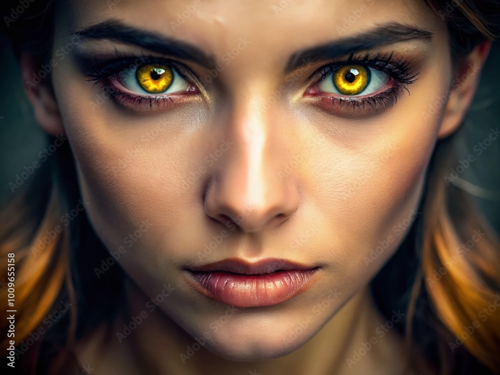 Captivating Close-Up of Hazel Yellow Eyes with Intricate Details and Striking Color Contrast Captivating Close-Up of Hazel Yellow Eyes with Intricate Details and Striking Color Contrast