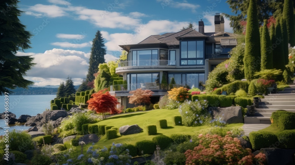 Fototapeta premium house on the lake