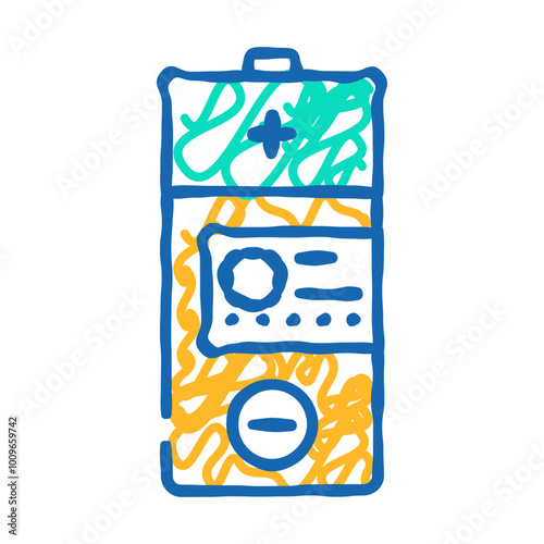 alkaline battery doodle icon sketch vector. alkaline battery sign. isolated symbol illustration