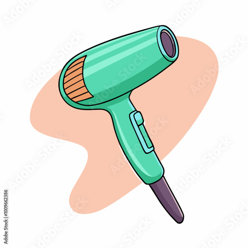 Hair dryer cartoon illustration on a isolated white background (6)