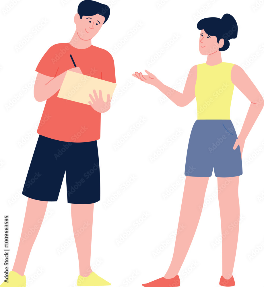 Fitness training plan preparation with personal gym instructor