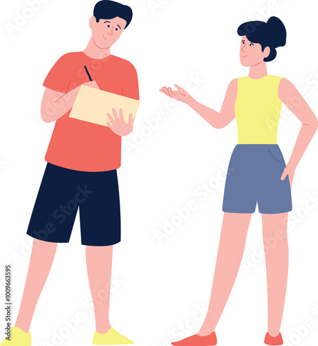 Fitness training plan preparation with personal gym instructor