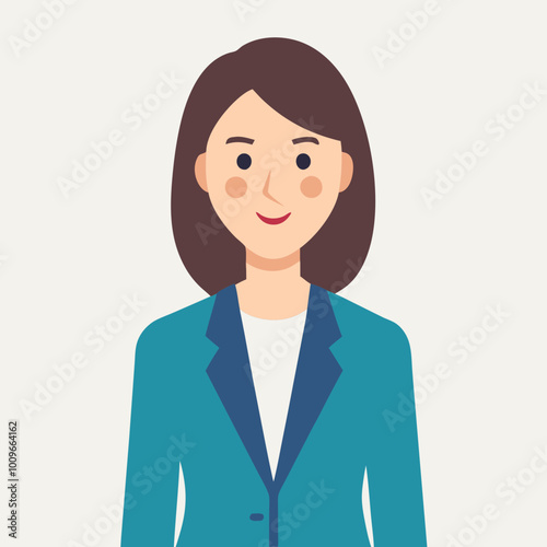 Stylish Vector Depiction of a Professional Woman with Hands on Hips Standing Proudly 