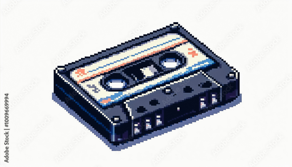 Fototapeta premium Pixel art illustration against white background