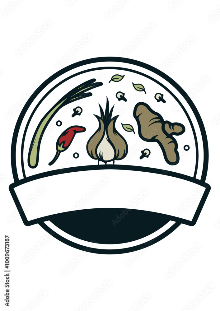 Fototapeta premium logo with vegetable concept,