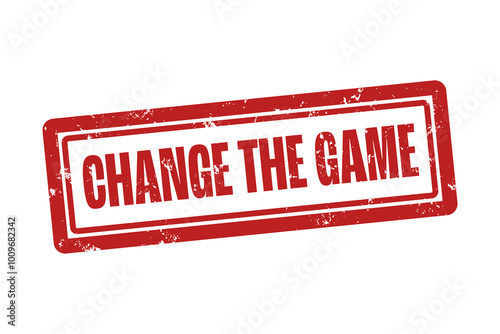 Change the Game. A red stamp isolated on white background.