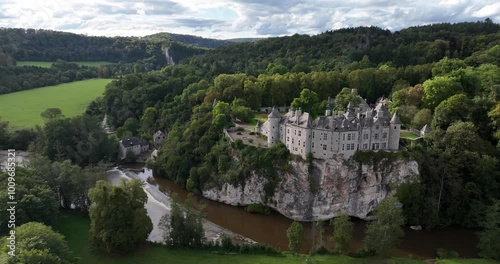 Kasteel van Walzin, neo Gothic castle in in Drehance, close to Dinant in Belgium. photo