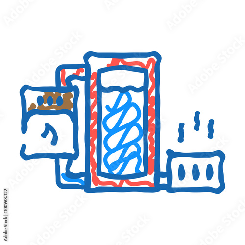 heating system biomass energy doodle icon sketch vector. heating system biomass energy sign. isolated symbol illustration