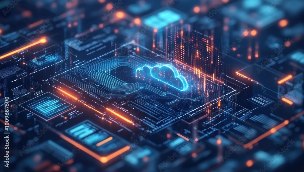 Cloud Computing Technology Illustration Cloud Computing Technology Illustration