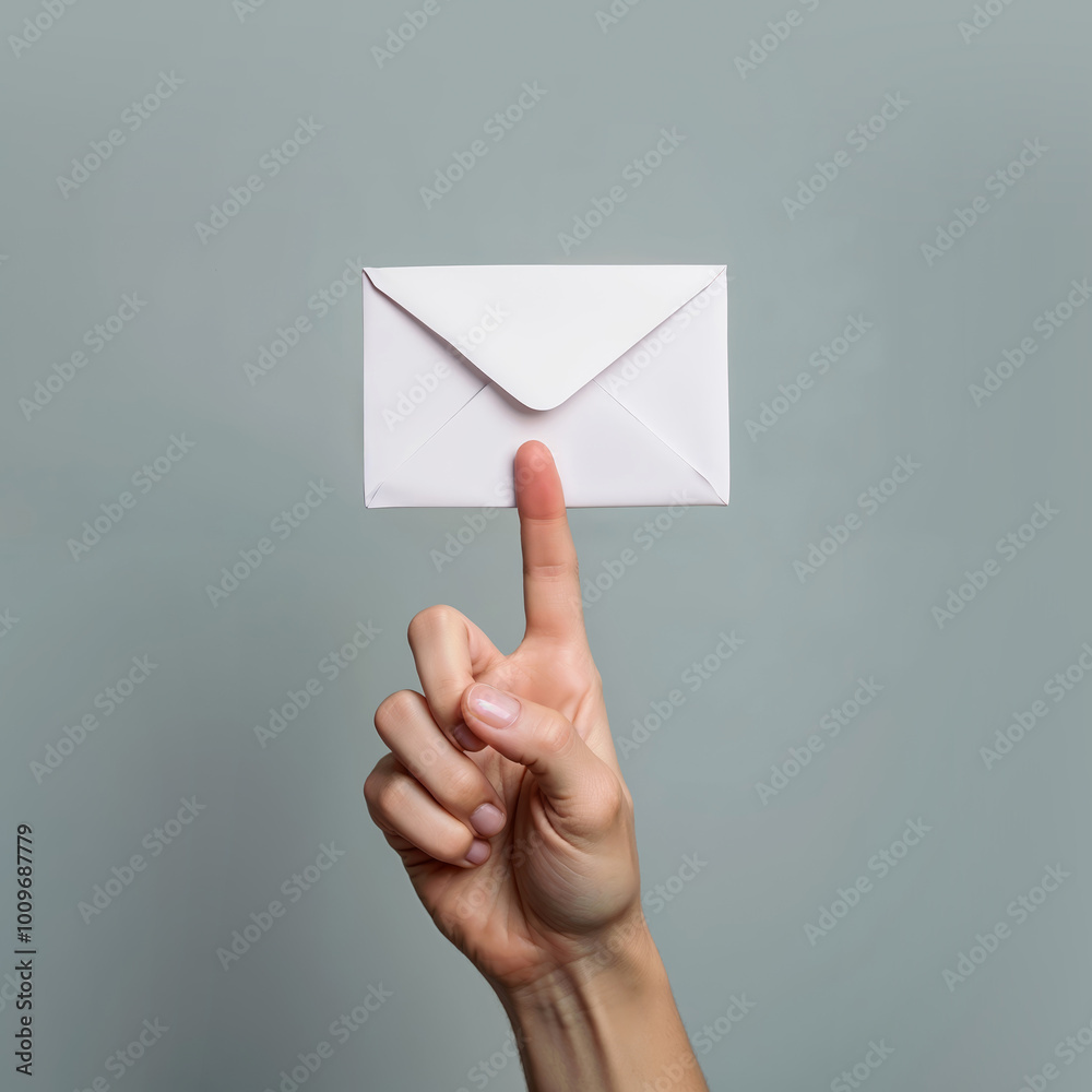 Fototapeta premium hand holding mail envelope