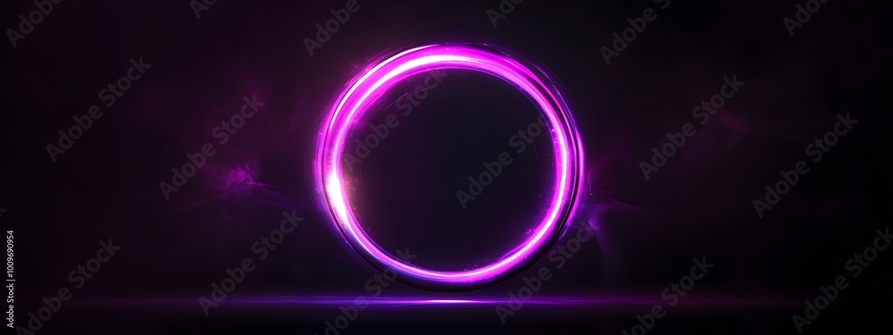 Abstract purple glowing ring circle on a black background, vector illustration Abstract purple glowing ring circle on a black background, vector illustration