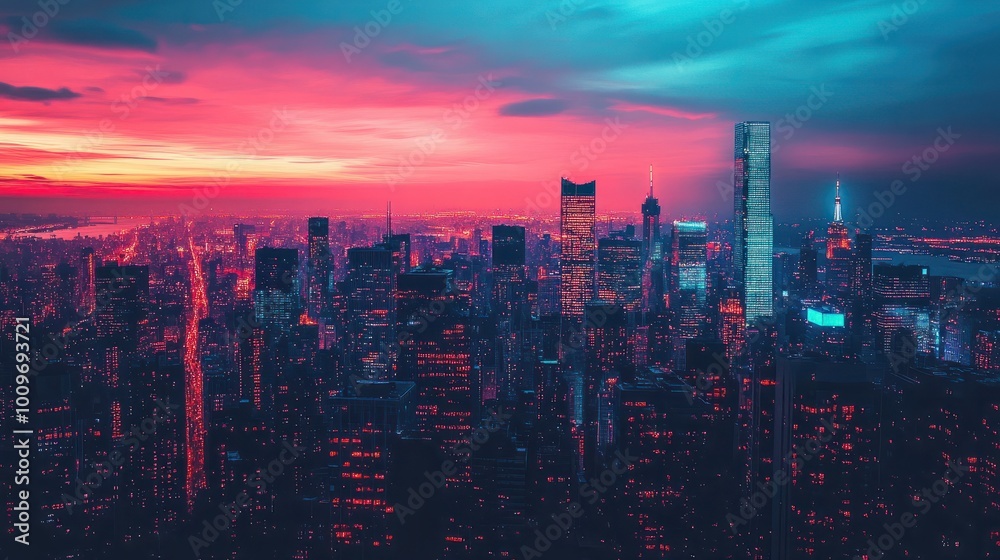 Editorial take on the futuristic cityscapes at twilight - Editorial take on the futuristic cityscapes at twilight -