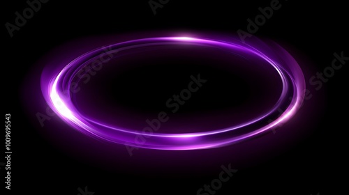 Abstract purple glowing ring circle on a black background, vector illustration