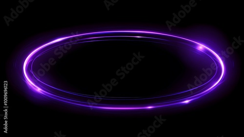 Abstract purple glowing ring circle on a black background, vector illustration