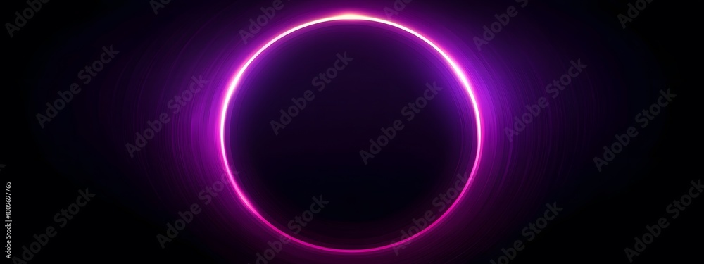 Abstract purple glowing ring circle on a black background, vector illustration Abstract purple glowing ring circle on a black background, vector illustration