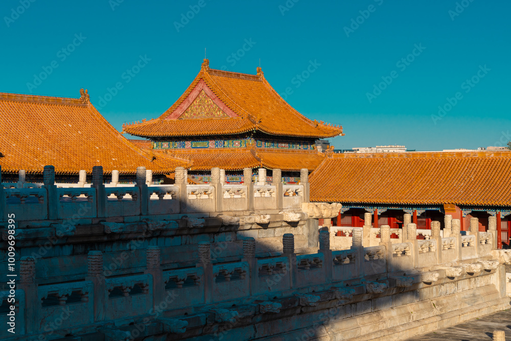 The Forbidden City in the capital of China, Beijing. Old beautiful buildings in oriental style, The Forbidden City in the capital of China, Beijing. Old beautiful buildings in oriental style,