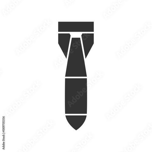 Air bomb projectile dark gray color, mine, ammunition icon. Bomb Related Vector Line Icons. Includes such Icons as mine, aerial bomb, shell, nuclear explosion, weapon and more.