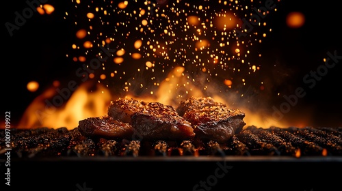Tender Argentine asado, various cuts of meat grilled over open fire