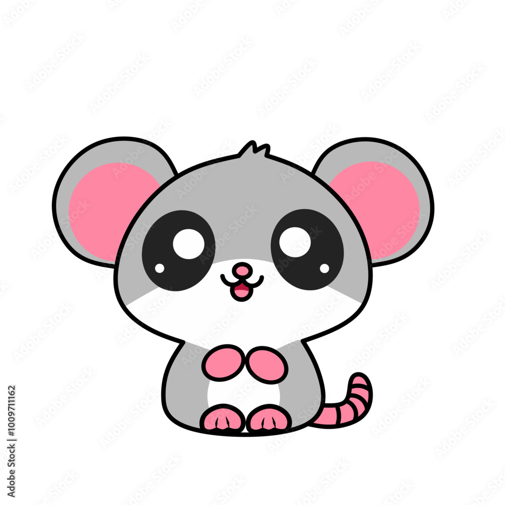 Cute Rat kawaii cartoon vector Illustration. Cute Rat kawaii cartoon vector Illustration.