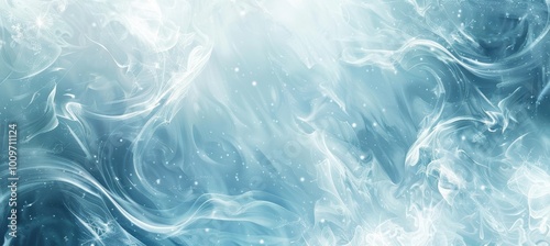 Abstract Winter-Themed Background with Swirling Icy Winds and Soft Snowflakes for Seasonal Designs