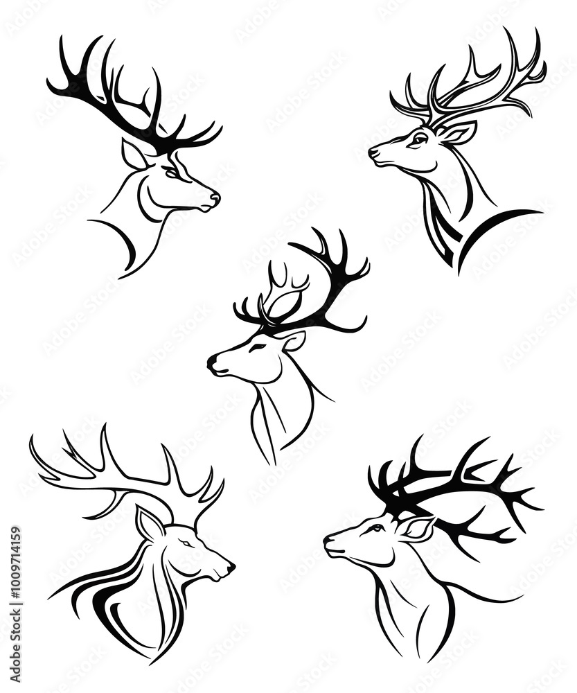 Dear head vector with white background Dear head vector with white background