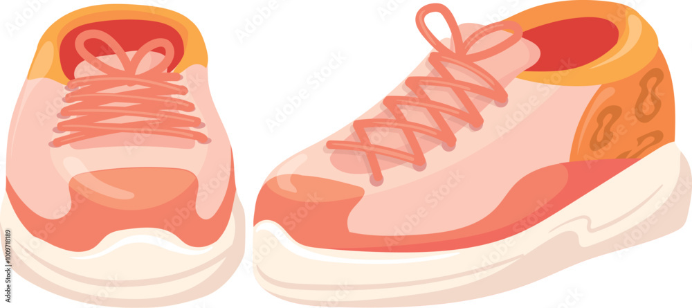 Fototapeta premium Athletic training shoes. Cartoon sneakers. Footwear icon