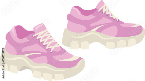 Running sneakers. Fitness shoes. Trendy sport fashion