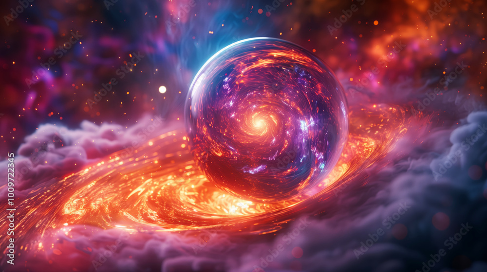 Cosmic swirl of energy in a vibrant galaxy Cosmic swirl of energy in a vibrant galaxy
