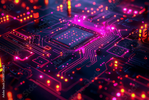 Wallpaper Mural Tech-Infused Innovation: Futuristic Circuit Board Design in Vector Illustration Torontodigital.ca