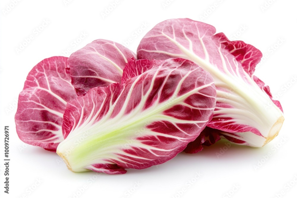 fresh red radicchio on a white background fresh red radicchio on a white background