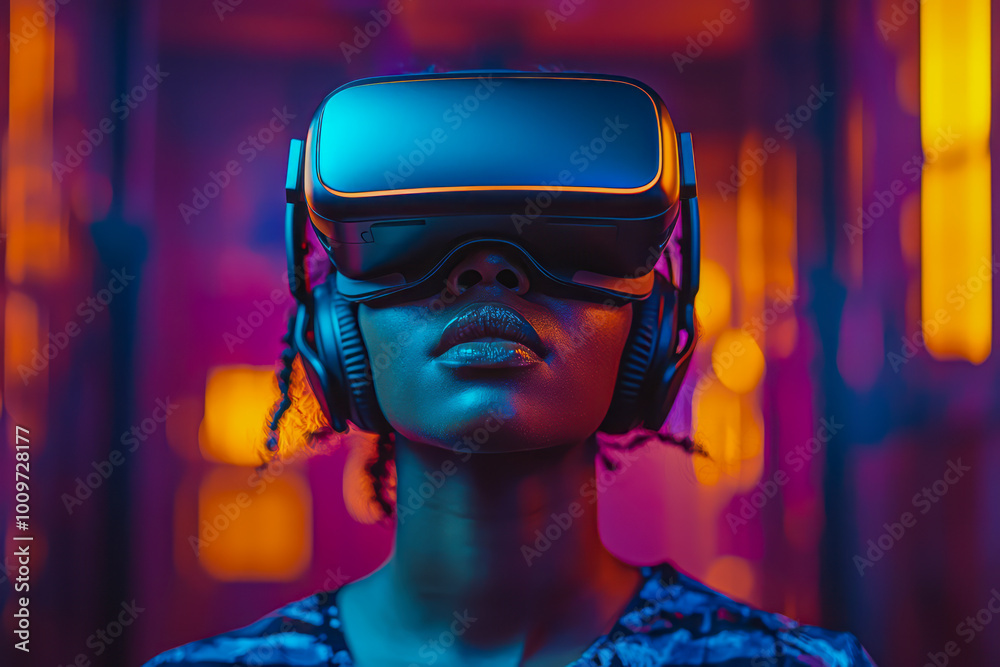 Immersed in a Digital Wonderland: A Creative Black Woman Explores Virtual Reality in a 3D Studio, Engaging with Online Users in a Social Network Game Immersed in a Digital Wonderland: A Creative Black Woman Explores Virtual Reality in a 3D Studio, Engaging with Online Users in a Social Network Game
