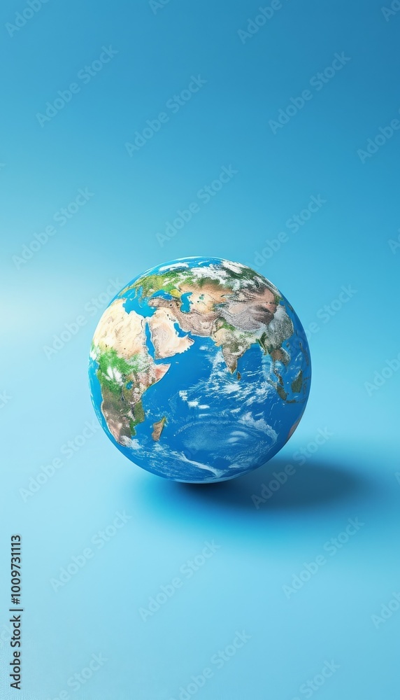 3D illustration of a globe, isolated a vibrant blue background 3D illustration of a globe, isolated a vibrant blue background