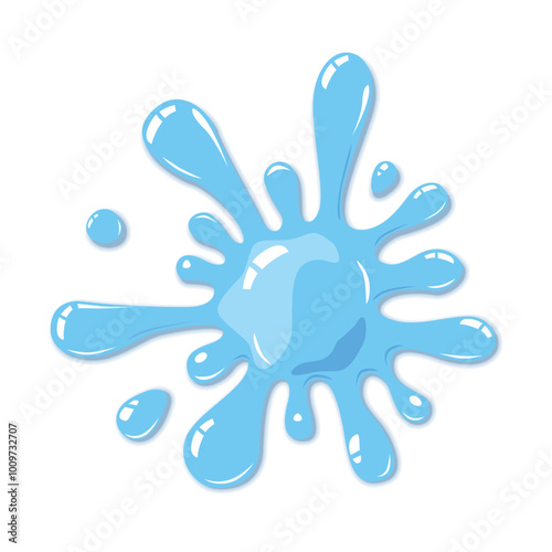 Organic blue blob irregular shape. Drop abstract fluid shape. Vector  simple water splash on transparent background