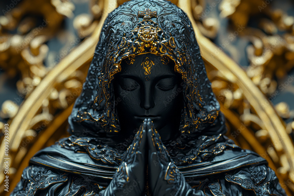 Obraz premium Golden Gothic Elegance: Minimal Design Thumbnail for Informative Video on Wisdom, Luxury, and Opulence