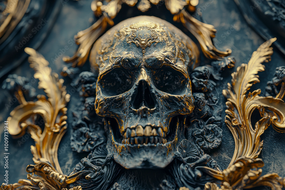 Fototapeta premium Gothic Gold: Minimal Design Thumbnail for Informative Video on Opulence and Wisdom in Luxury Abundance